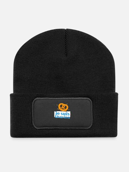 je suis alsacien strasbourg colmar mulhouse cadeau - Beanie recyclé à patch - noir