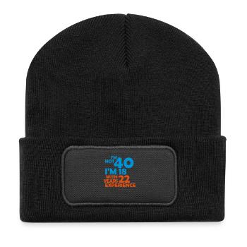 I'm not 40 - I'm 18 with 22 years experience - Recycled Patch Beanie - black - Front