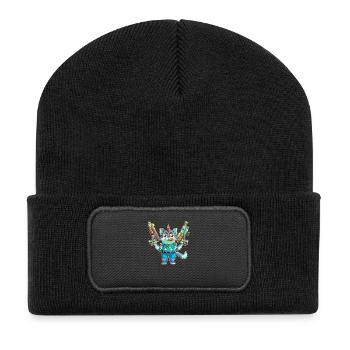 Killer Kitty - Recycelte Patch Beanie - Schwarz - Vorne