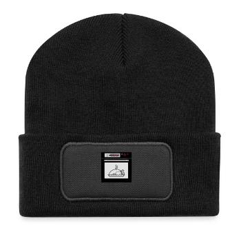 Braten in der Röhre (Schwangerschaft) - Recycelte Patch Beanie - Schwarz - Vorne