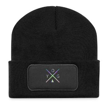 yoga - Beanie recyclé à patch - noir - Devant