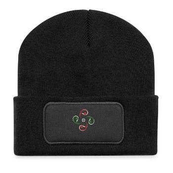 Croix Basque design - Beanie recyclé à patch - noir - Devant