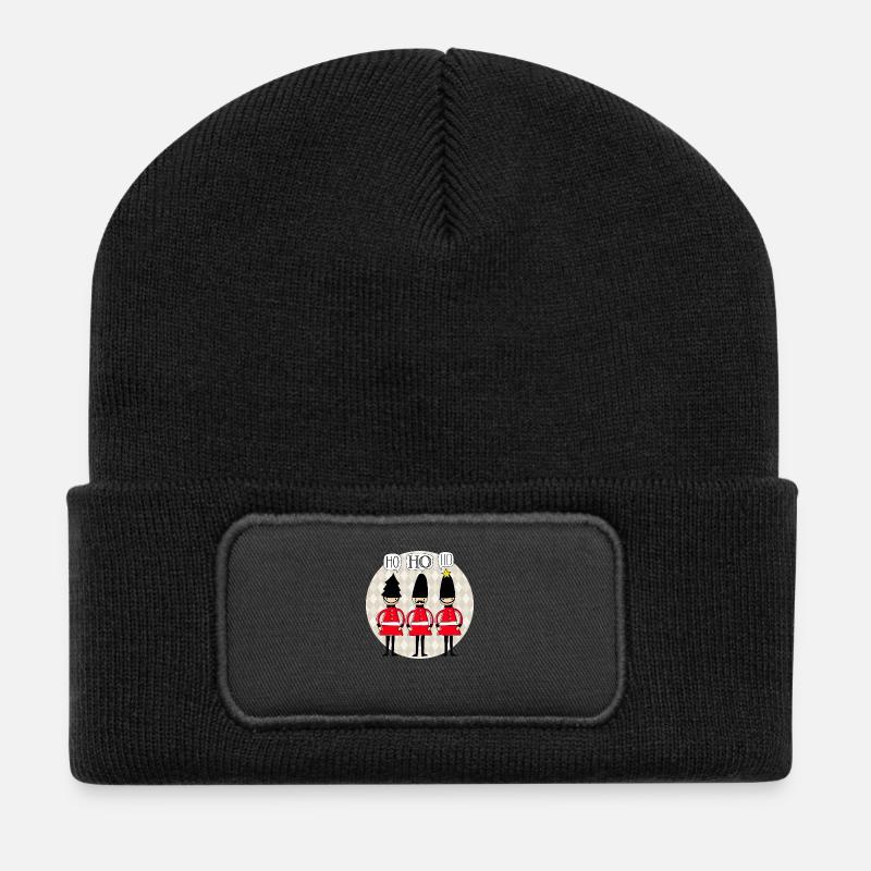 Xmas - Nikolaus - Weihnachtsmann - Winter - DD - Recycelte Patch Beanie - Schwarz