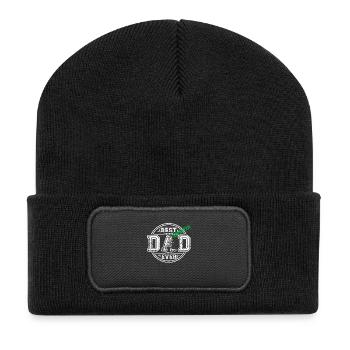 BEST DAD EVER - Recycled Patch Beanie - black - Front