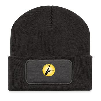 Saxophone / Jazz / Music - Recycled Patch Beanie - dark grey - Front