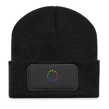 Rainbow Europe Stars, colorful EU, color, - Recycled Patch Beanie - black - Front