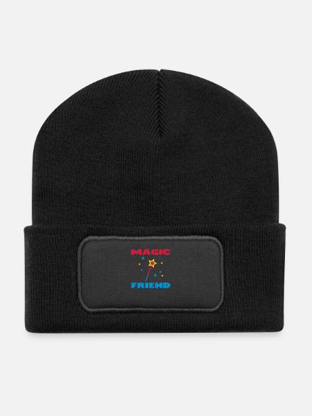Friend / Nanny / Girlfriend / Daddy / Mom / Papy - Recycled Patch Beanie - black
