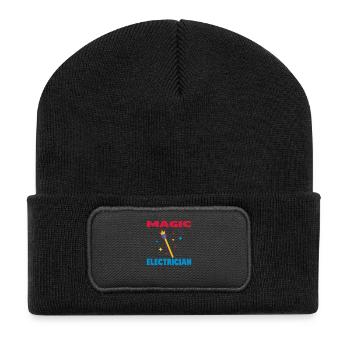 Plumber / Mechanician / electrician / Dad / Geek - Beanie recyclé à patch - noir - Devant