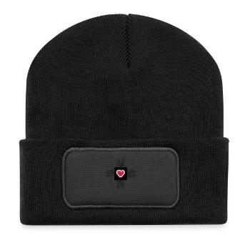 cpu_heart_02 - Recycelte Patch Beanie - Schwarz - Vorne