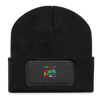 south africa good vibes - Recycelte Patch Beanie - Schwarz - Vorne