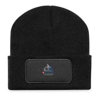 Switzerland - Schweiz - Recycelte Patch Beanie - Schwarz - Vorne