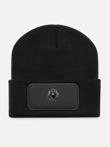 King of the urban jungle. Graffiti-style powerhouse. - Recycled Patch Beanie - black