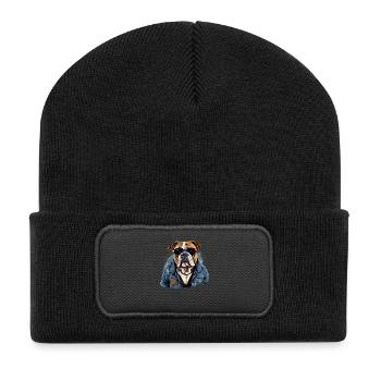 Urban Bulldog: Streetwise Bulldog Vibes - Beanie recyclé à patch - noir - Devant