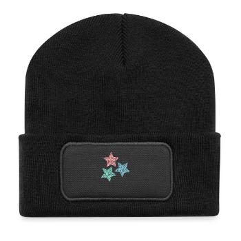 BONNE ANNEE. SAINT SYLVESTRE. NOUVELLE ANNÉE - Beanie recyclé à patch - noir - Devant