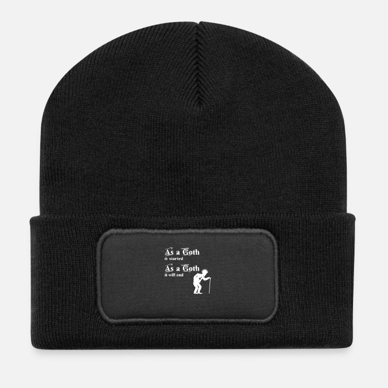 As a Goth it started - As a Goth it will end - Recycelte Patch Beanie - Schwarz
