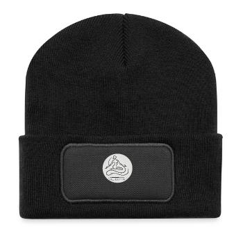 free your mind - Recycelte Patch Beanie - Schwarz - Vorne