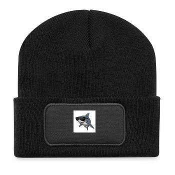 Cool shark with sunglasses - Recycled Patch Beanie - black - Front