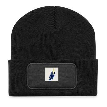 Weintrauben - Recycelte Patch Beanie - Schwarz - Vorne
