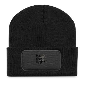be the light - Recycelte Patch Beanie - Schwarz - Vorne