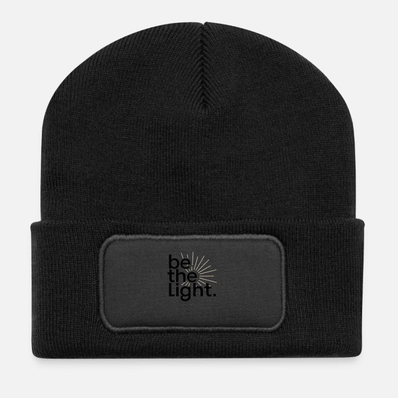 be the light - Recycelte Patch Beanie - Schwarz