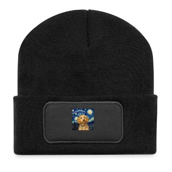 Goldendoodle Golden Doodle Van Gogh - Beanie recyclé à patch - noir - Devant