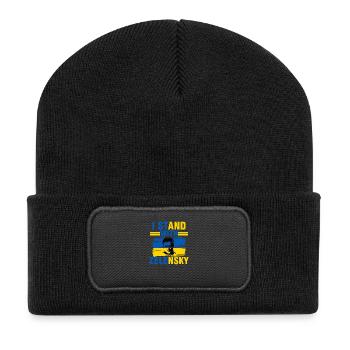 Ich unterstütze Selenzky gegen  - Ukraine - Recycelte Patch Beanie - Schwarz - Vorne