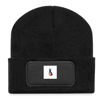 Hasi’s Ostermärchen - Recycelte Patch Beanie - Schwarz - Vorne