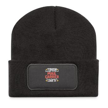 Tough Enough To Be A Mail Carrier Mailman Posta - Recycelte Patch Beanie - Dunkelgrau - Vorne