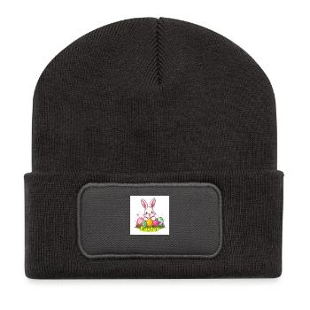 Ei Love Easter! - Recycelte Patch Beanie - Dunkelgrau - Vorne