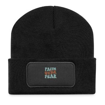 La foi plutôt que la peur - Beanie recyclé à patch - noir - Devant