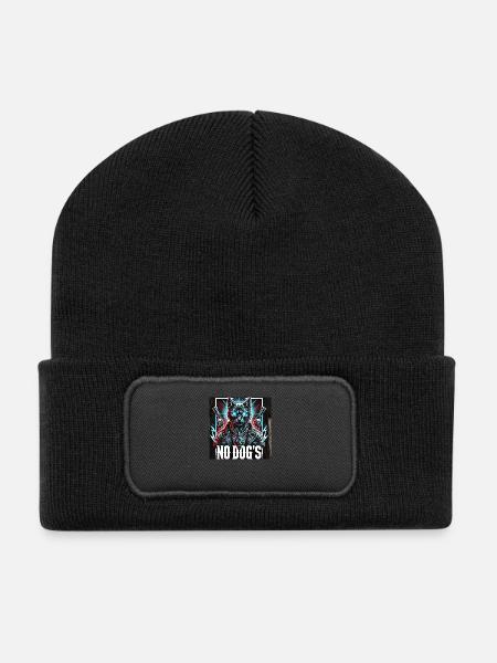 Cat who is not a dog friend - Recycled Patch Beanie - black