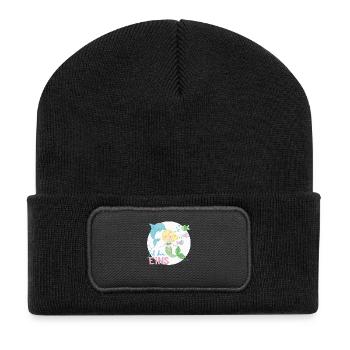 1. Geburtstag, erster, eins, Meerjungfrau, Delfin - Recycelte Patch Beanie - Schwarz - Vorne