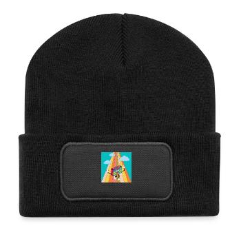 Radiomann - Recycelte Patch Beanie - Schwarz - Vorne