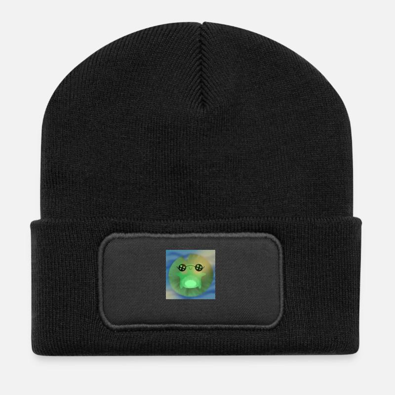 Sonnender Frosch - Recycelte Patch Beanie - Schwarz