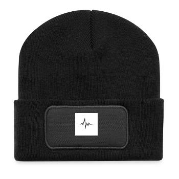 Im Takt des Herzens - Puls der Emotionen - Recycelte Patch Beanie - Schwarz - Vorne