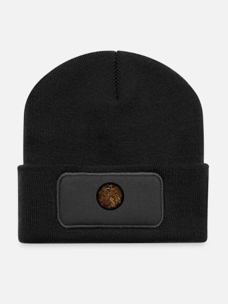 Turing Pattern - Recycelte Patch Beanie - Schwarz