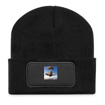 Sloth Wanderer Parachutist - Recycled Patch Beanie - black - Front