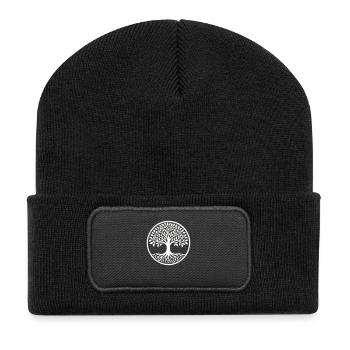 Arbre de vie - Beanie recyclé à patch - noir - Devant