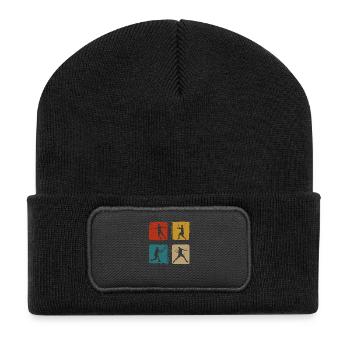 Tennis Mama Tennisspieler Spruch Geschenk Sport - Recycelte Patch Beanie - Schwarz - Vorne