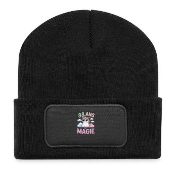 38 ans de magie - Beanie recyclé à patch - noir - Devant