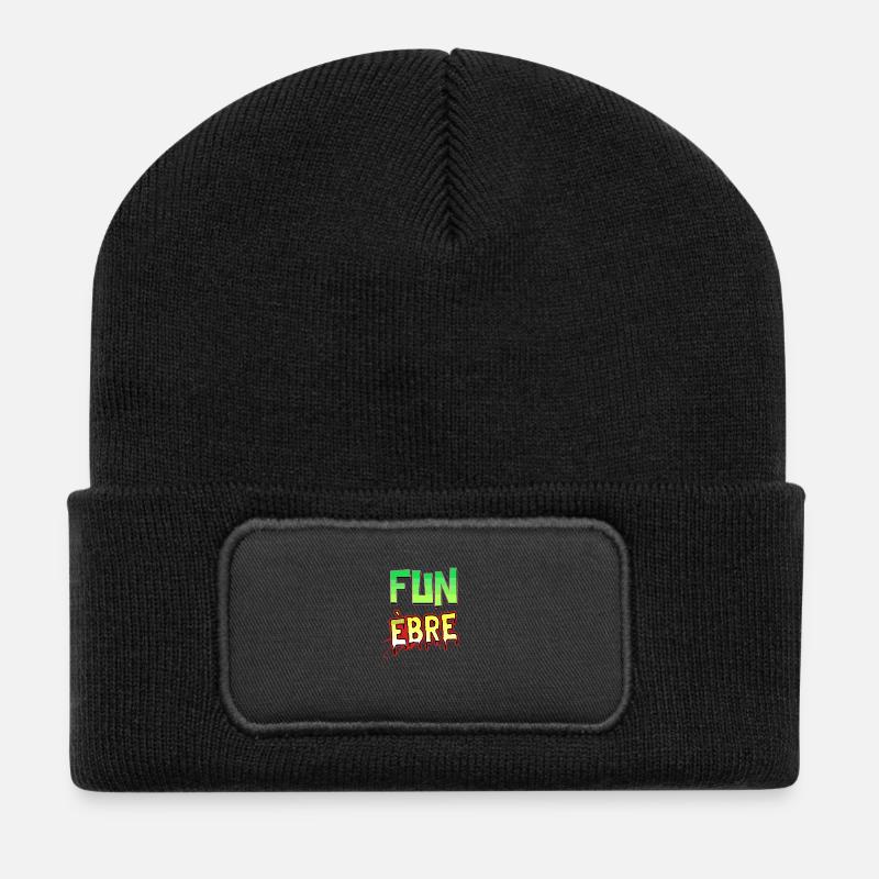 FUN ÈBRE ! - Beanie recyclé à patch - noir