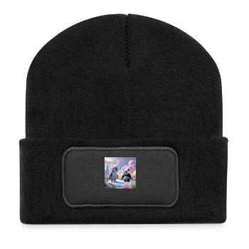 BEAR AND THE PENGUIN - Recycled Patch Beanie - black - Front