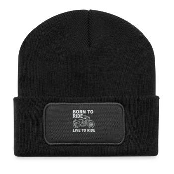 Born to Ride, Live to Ride - Recycled Patch Beanie - black - Front