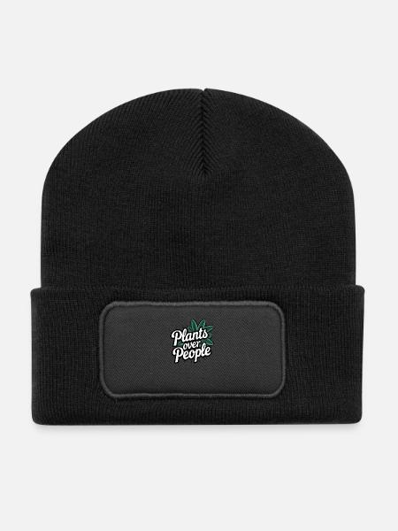 Plants Over People - Recycled Patch Beanie - black