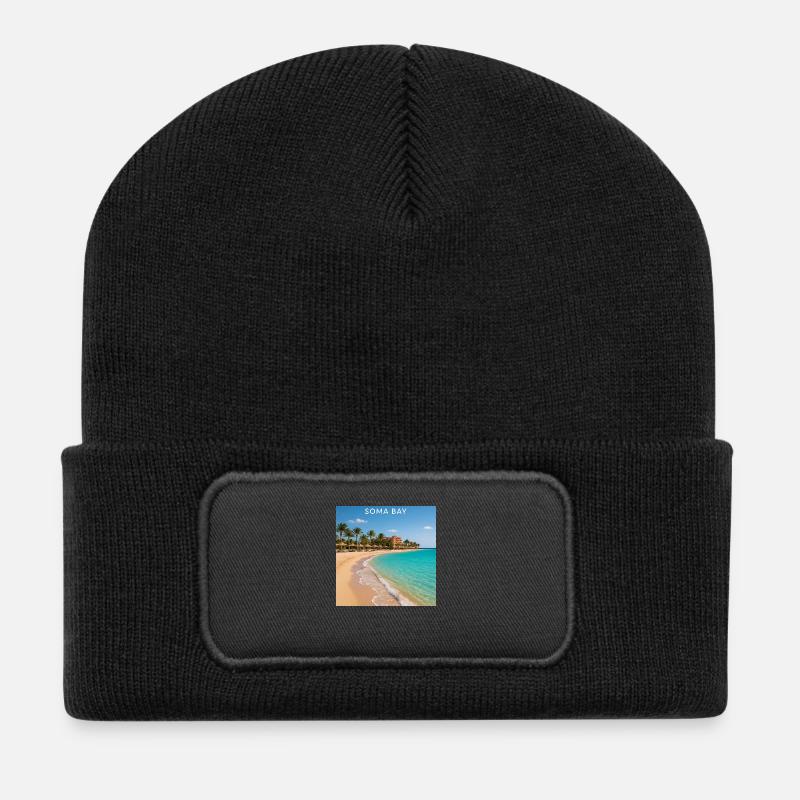 Égypte Baie de Soma - Beanie recyclé à patch - noir