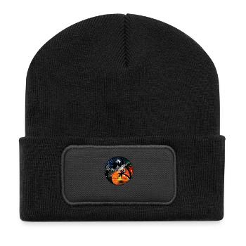 Cosmic Yin And Yang Landscapes - Recycled Patch Beanie - black - Front