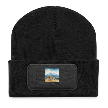 Vue printanière du Fuji - Beanie recyclé à patch - noir - Devant