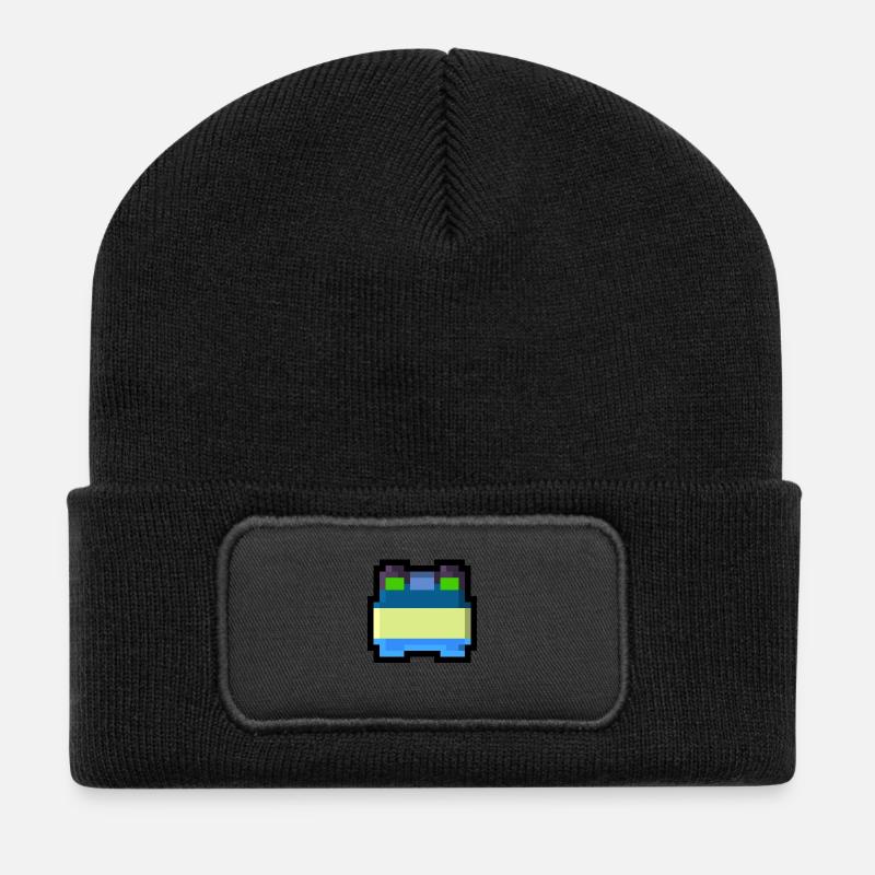 Pixel Smile - Recycelte Patch Beanie - Schwarz