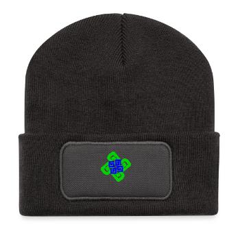 Spirals and interlacing - Recycled Patch Beanie - dark grey - Front