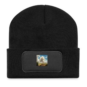 Wolkenmaler Wolken Leiter Landschaft surreal - Recycelte Patch Beanie - Schwarz - Vorne